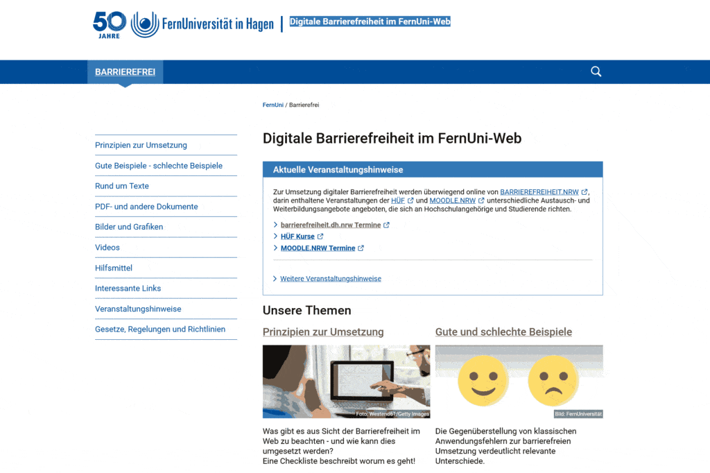 Unterstützends zur Umsetzung digitaler Barrierefreiheit